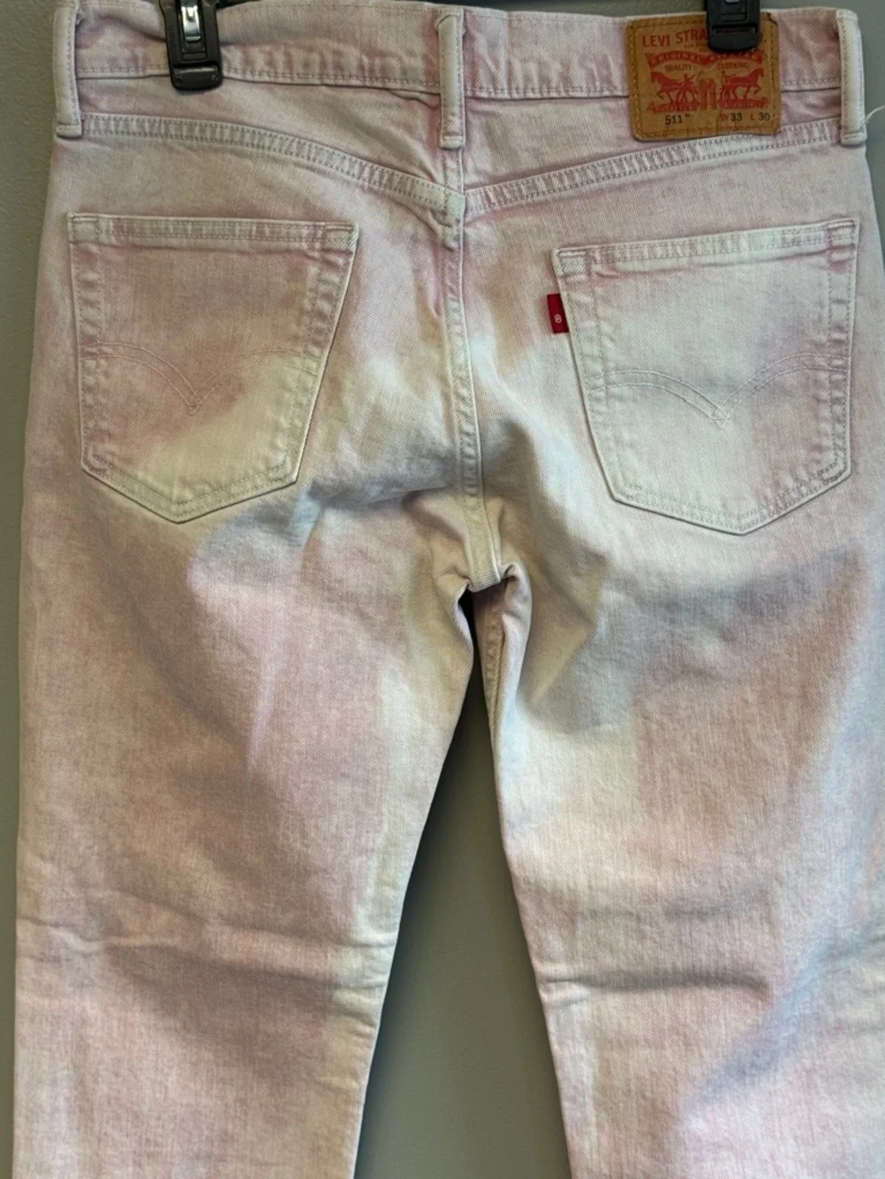 Levi’s 511 Slim Fit Jeans Pink Stretch Denim Men’s 33x30